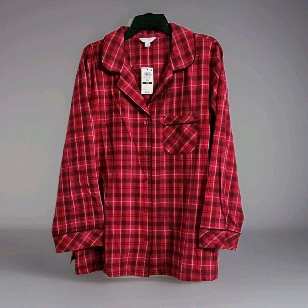 Charter Club Womens 100% Cotton Plus Size Pajama Set Plaid 2X Nwt - Picture 3 of 6